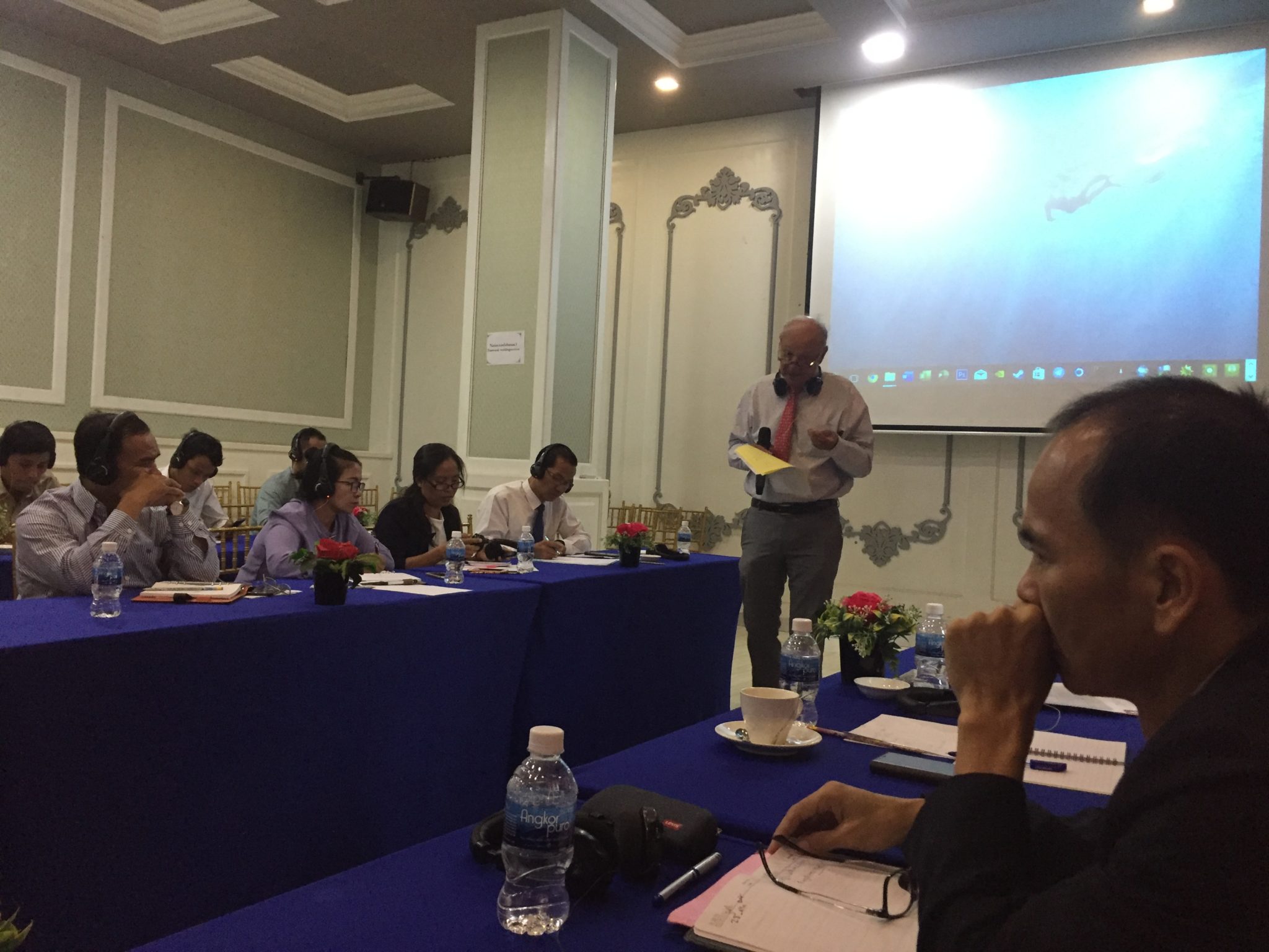 President and Partner of IDEAS Centre, Mr. Nicolas Imboden, presents during the Workshop on the WTO Reform, Phnom Penh, Cambodia, 24.06.2019